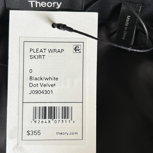 Theory Pleat Wrap Skirt in Polka Dot Velvet - Picture 8 of 10